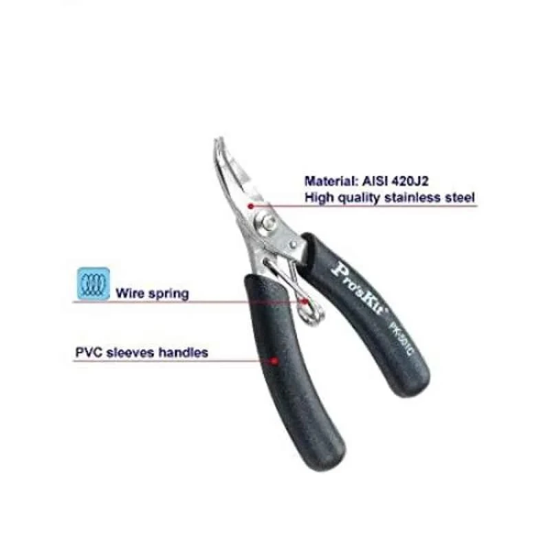 Proskit Micro Bent Nose Plier, 100 mm Length, 76 g Weight, 1PK-501C