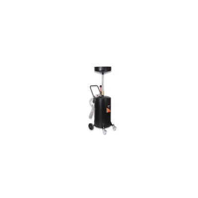 Groz Pressurized Waste Oil Drain with Anti Splash Screen 8 Psi, Height Adjustable Bowl, 10 L Bowl Capacity, 68 L Tank