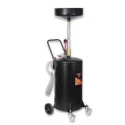 Groz Pressurized Waste Oil Drain with Anti Splash Screen 8 Psi, Height Adjustable Bowl, 10 L Bowl Capacity, 68 L Tank