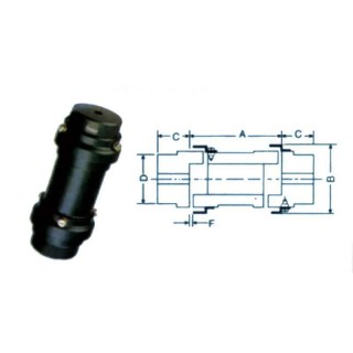Fenner Essex F0150 ES Jaw External Spider Spacer Coupling, Pilot Bore, DBES 140mm, Max Bore 48mm, Min Bore 30mm, Power 1.47