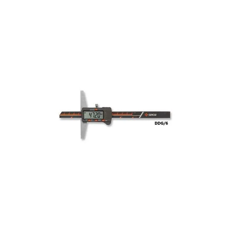 Groz 200mm Digital Depth Gauge DDG/8, LCD Readout, 0.01 mm Resolution