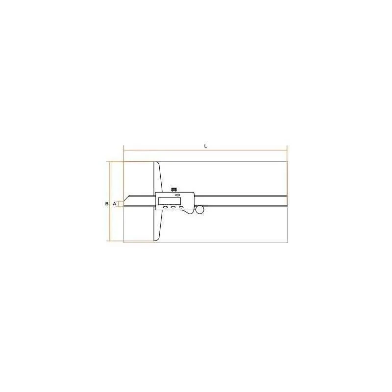Groz 200mm Digital Depth Gauge DDG/8, LCD Readout, 0.01 mm Resolution
