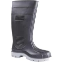 Bata Industrials Rhino(802-6224) Fibre Toe Gumboots, Black & Grey, Size 9, PVC Single Density Sole, IS 15298 Certified