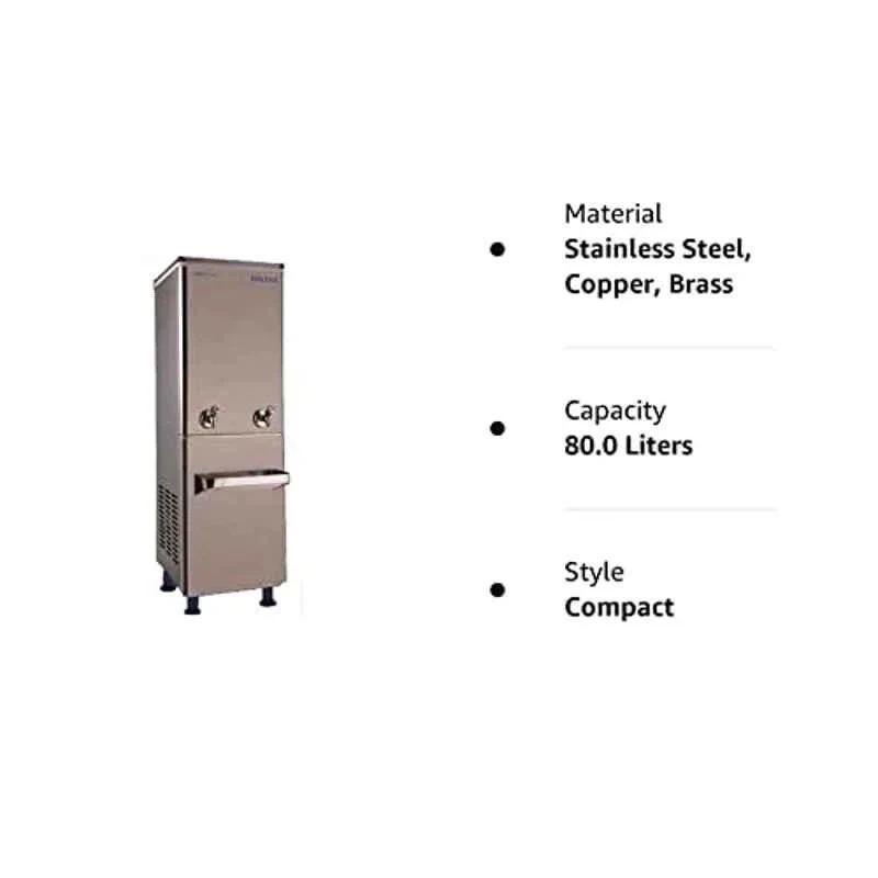 Voltas Stainless Steel Water Cooler 40 LPH Cooling, 80 Litre Storage, 230V, R134A, 40/80 FSS