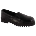 Rigau Black Leather Steel Toe Safety Shoes for Women, Size 5