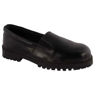 Rigau Black Leather Steel Toe Safety Shoes for Women, Size 5