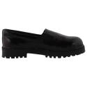 Rigau Black Leather Steel Toe Safety Shoes for Women, Size 5