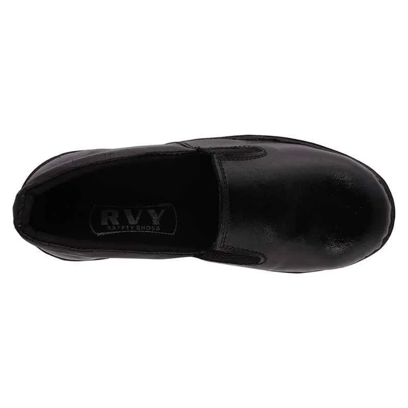 Rigau Black Leather Steel Toe Safety Shoes for Women, Size 5