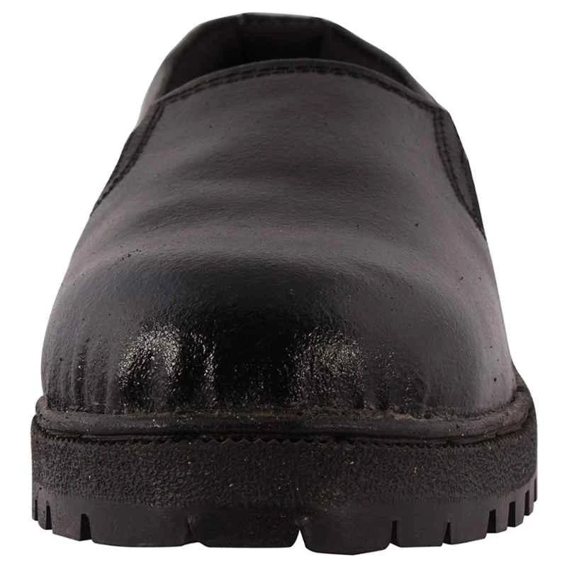 Rigau Black Leather Steel Toe Safety Shoes for Women, Size 5