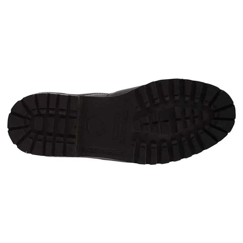Rigau Black Leather Steel Toe Safety Shoes for Women, Size 5