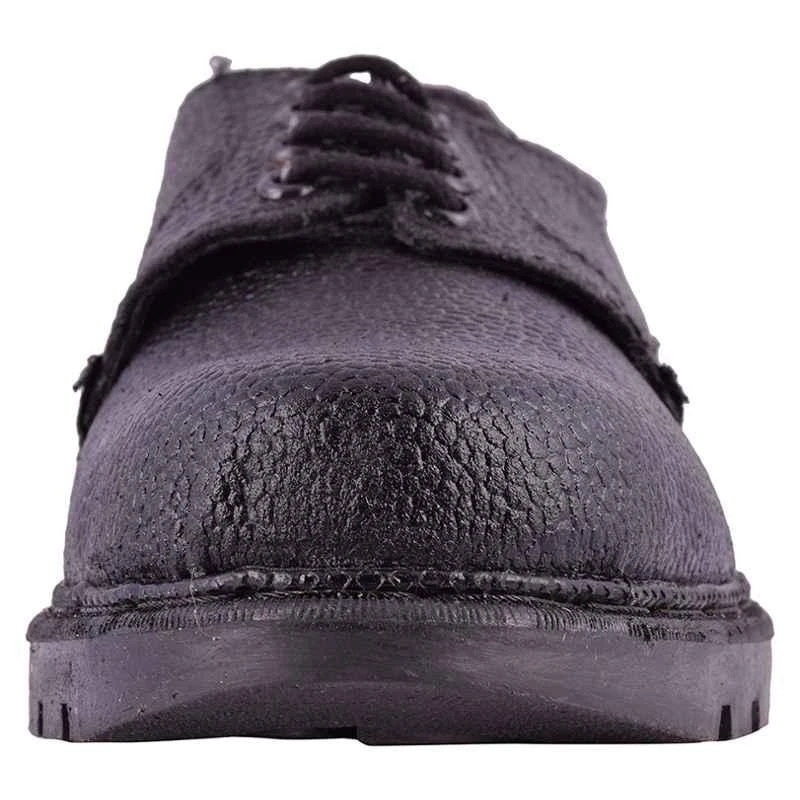 Rigau 82 Black Leather Steel Toe Safety Shoes, Size 9, Lace Up, PVC Outsole