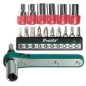 Proskit Offset Ratchet & Socket Driver Set, 17 Pcs, Metric Size 1PK-202A
