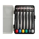 Proskit 6 Piece Electronic Screwdriver Set with Rotating Cap, ABS Handle, Chrome Plated Blades 8PK-2061