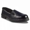 Rigau Black Leather Steel Toe Safety Shoes for Women, Size 4, Slip-On, PVC Outsole, Model 2010