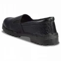 Rigau Black Leather Steel Toe Safety Shoes for Women, Size 4, Slip-On, PVC Outsole, Model 2010