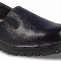 Rigau Black Leather Steel Toe Safety Shoes for Women, Size 4, Slip-On, PVC Outsole, Model 2010