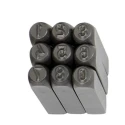 Groz 9 Pcs 3mm Carbon Steel Number Stamp Set NP/3