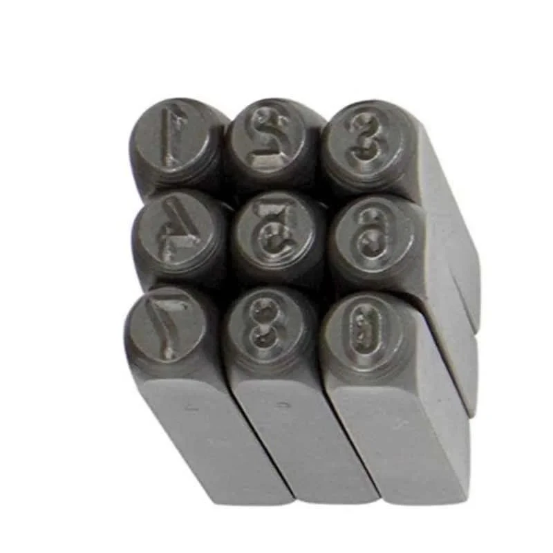 Groz 9 Pcs 3mm Carbon Steel Number Stamp Set NP/3