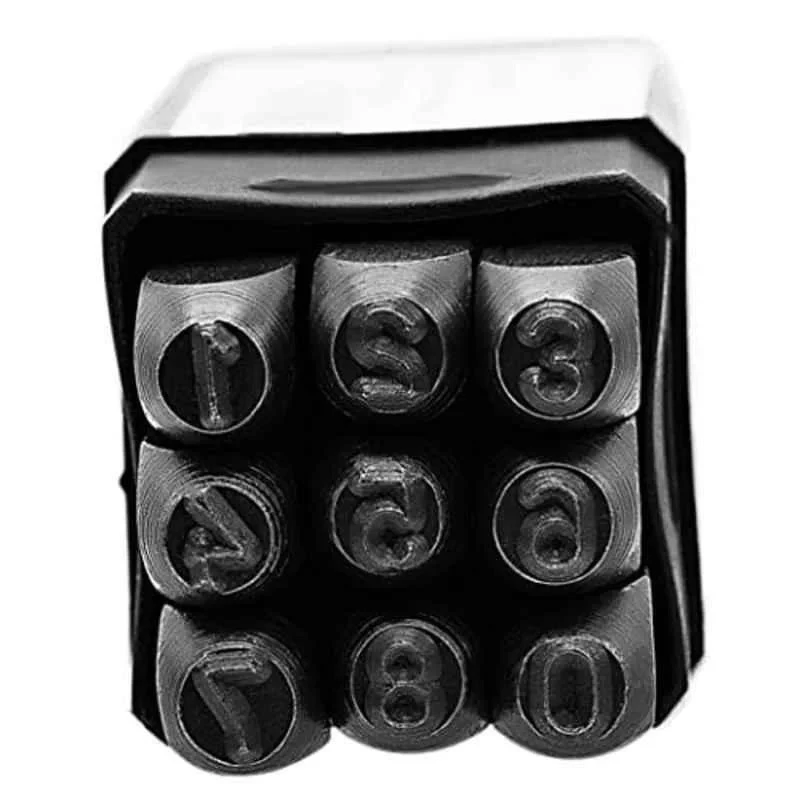 Groz 9 Pcs 3mm Carbon Steel Number Stamp Set NP/3