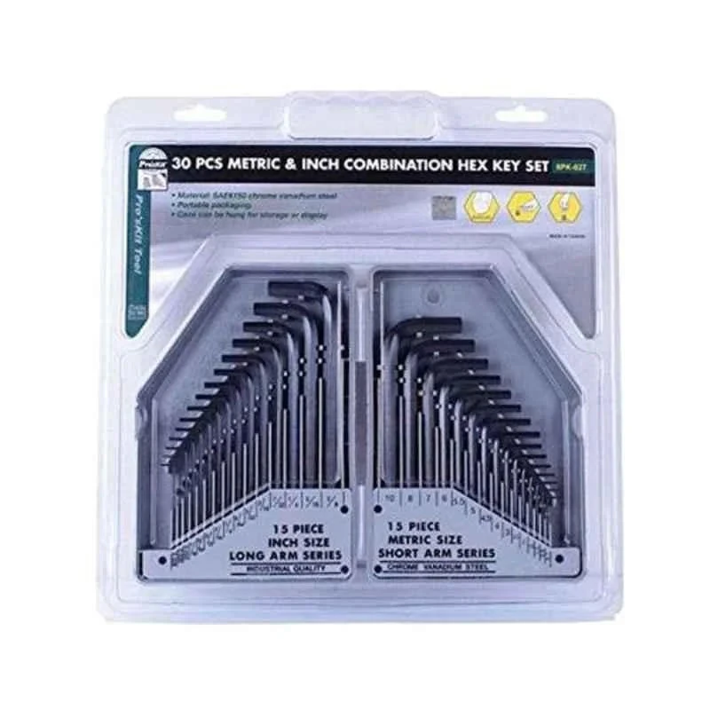 Proskit 30 Pcs Metric & Inch Combination Hex Key Set 8PK-027