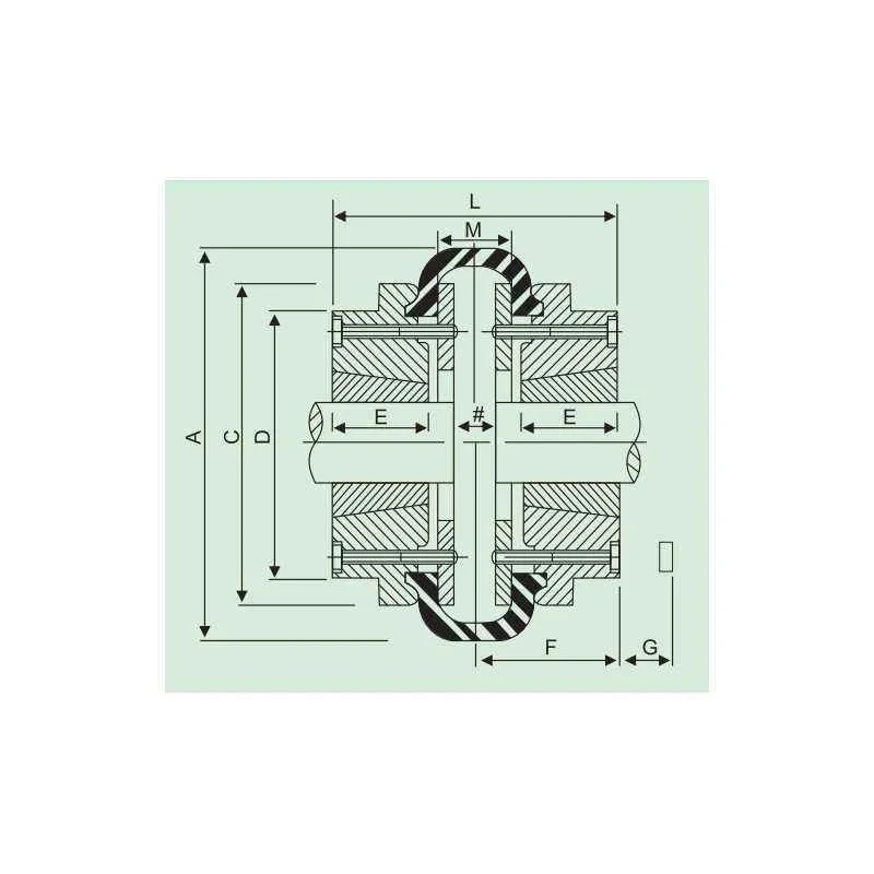 Fenner Fenaflex Tyre Coupling with F Flange Taper Lock F60, 5 Pin, Max Bore 42 mm, TLB Size 1610