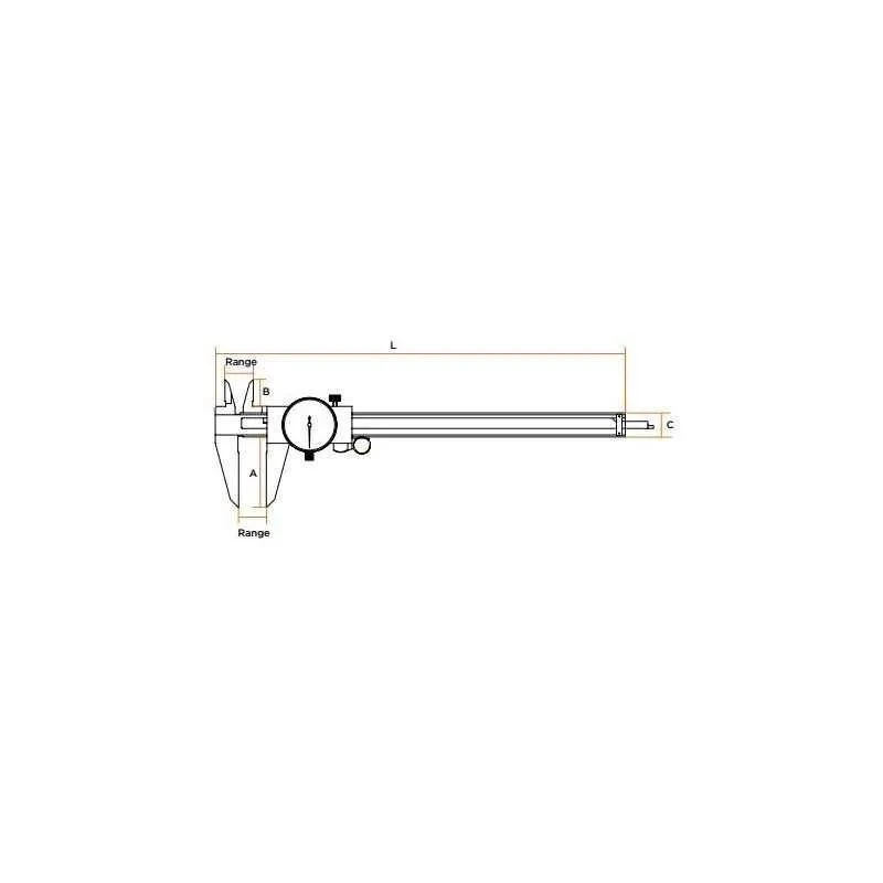 Groz Dial Caliper 0-150mm Hardened Stainless Steel DLC/150