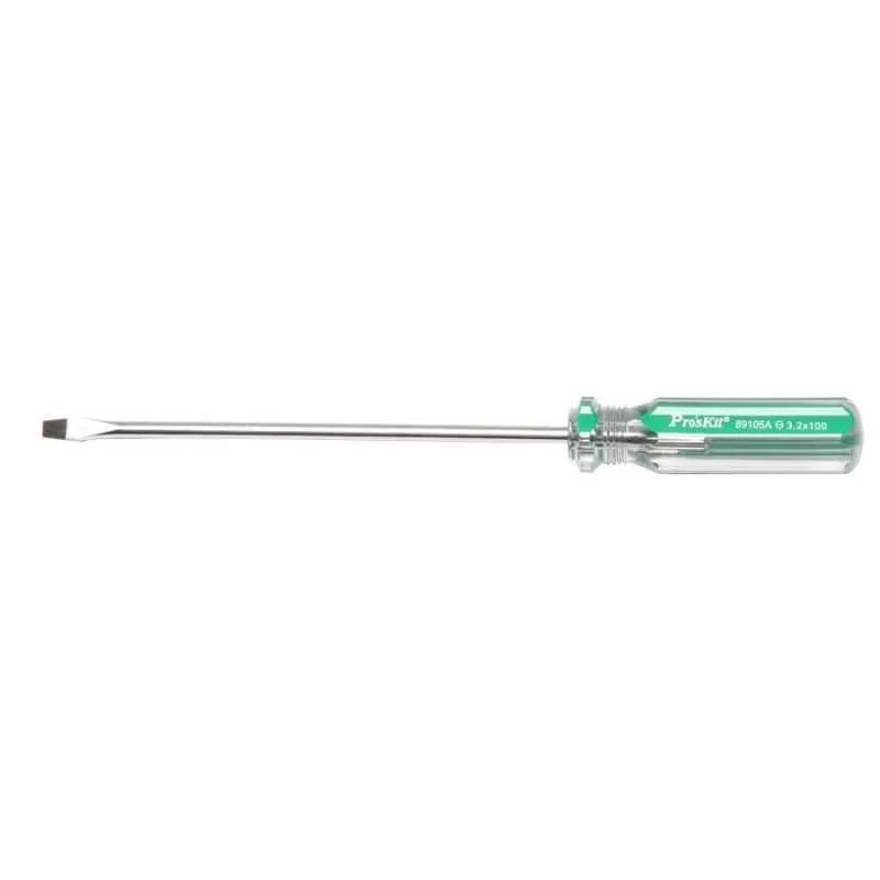 Proskit Line Color Slotted Screwdriver 89105A, 3.2 mm Tip Size, 100 mm Blade Length, 21 g, India