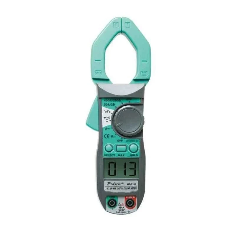 Proskit MT-3102 Mini Digital Clamp Meter 3 1/2 Digits 2A Max, 1999 Counts, Temperature Measurement