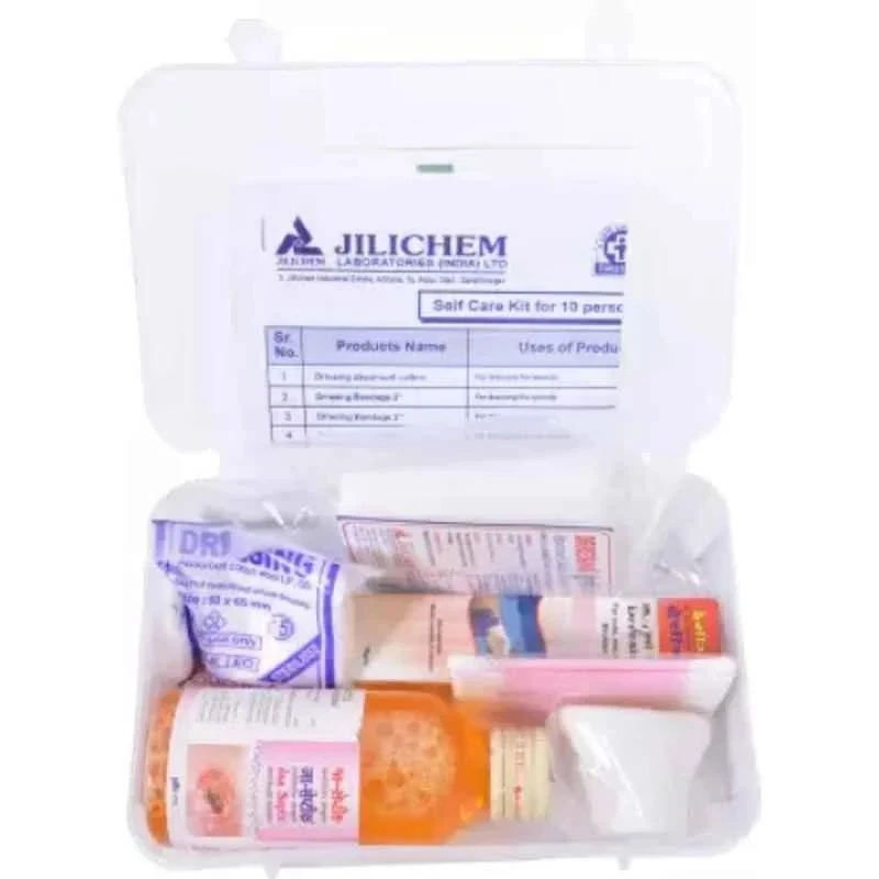 Jilichem SCK-A First Aid Kit, Plastic Case, Wall Mountable, 1 Compartment, Transparent