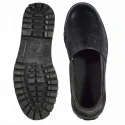 Rigau Black Leather Steel Toe Safety Shoes for Women, Slip On, PVC Outsole, Size 5