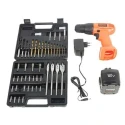 Black & Decker Cordless Drill Driver Kit 10mm, 12V Ni-Cd, 1.3 Ah, 1200 RPM, Complete Accessory Set CD121K50