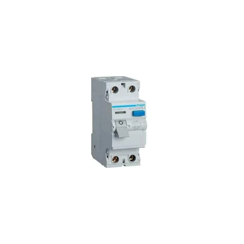 Hager Double Pole RCCB 100A 100mA, CE284Y, 2 Modules, Earth Fault Indication