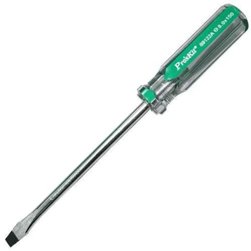 Proskit Line Color Slotted Screwdriver 89122A, 8 mm Tip, 150 mm Blade, 146 g,