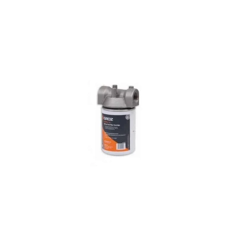 Groz 10µ Spin-On Cartridge Style Water Block Fuel Filter 1 inch BSP, Aluminum Head, 50 psi, FFS/10WB/BSP