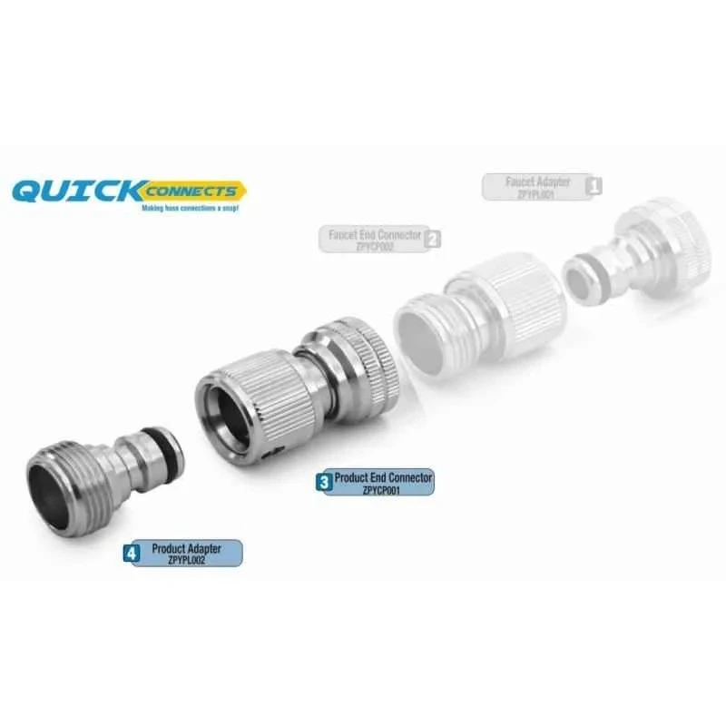Zephyr Brass Quick Connects Sprayer Hose Combo, Chrome-Plated