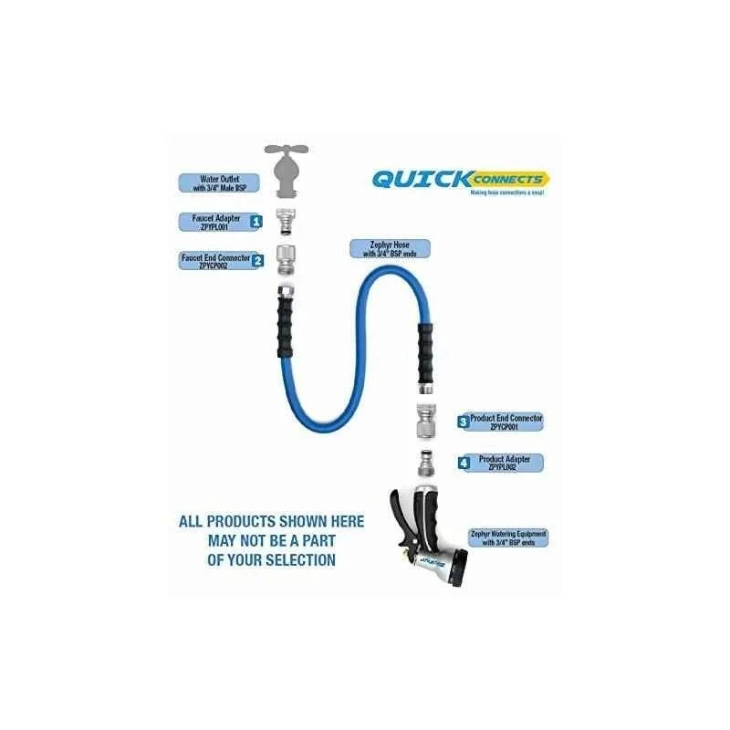 Zephyr Brass Quick Connects Sprayer Hose Combo, Chrome-Plated