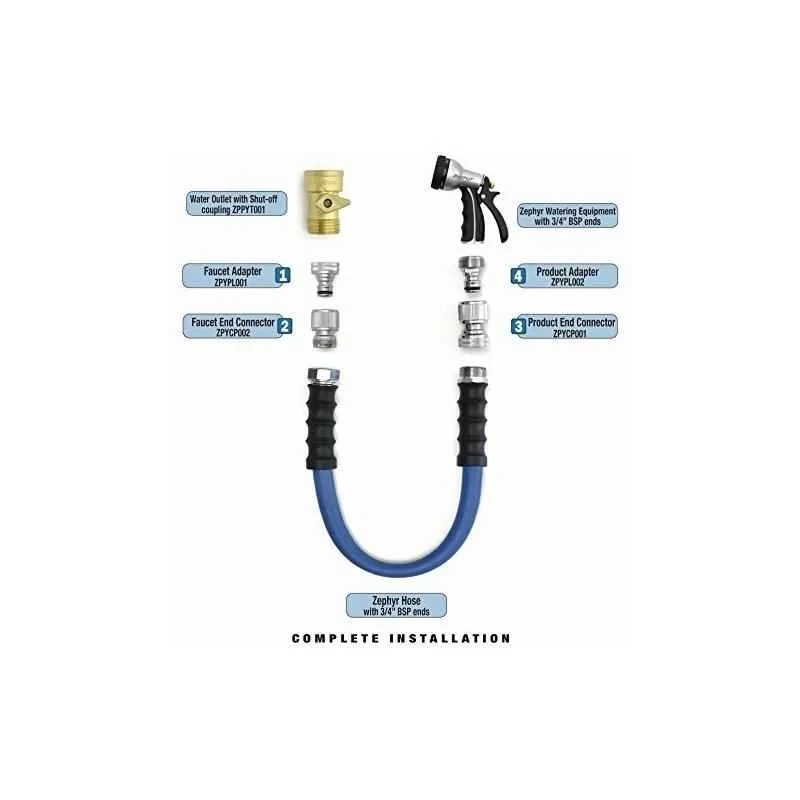Zephyr Brass Quick Connects Sprayer Hose Combo, Chrome-Plated