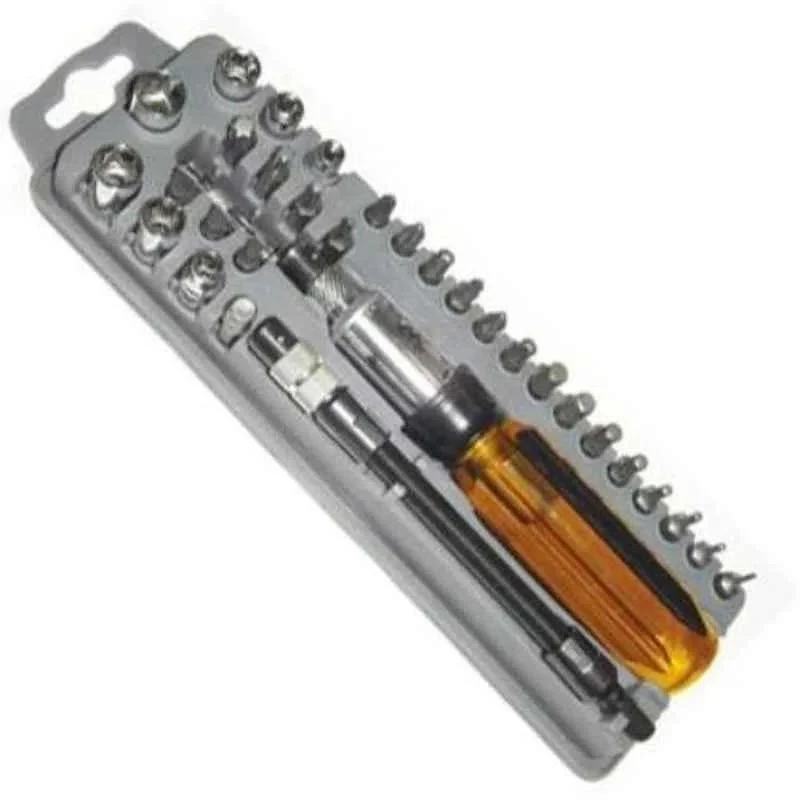 Proskit 33-Piece Ratchet Screwdriver & Bits Sockets Set, Metric Size, 8PK-204A