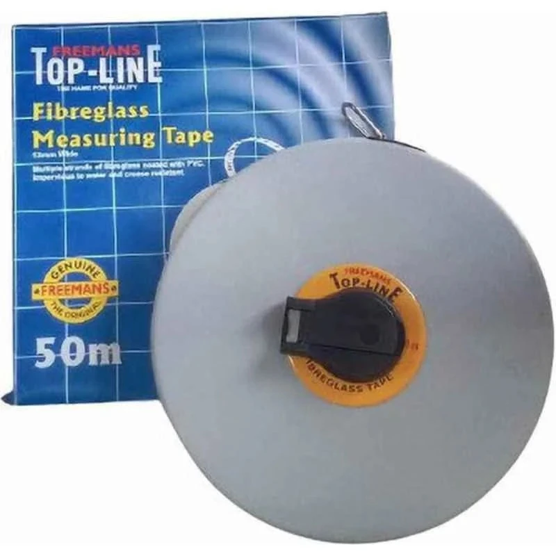 Freemans Top Line Fibreglass Measuring Tape 50m, 13mm Wide, ABS Case FT50
