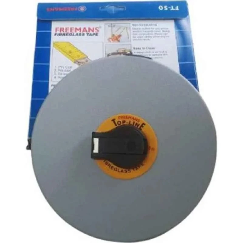 Freemans Top Line Fibreglass Measuring Tape 50m, 13mm Wide, ABS Case FT50