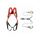 Karam E-CON Full Body Safety Harness with Restraint Twisted Rope Double Lanyard Adjustable Polyester, 12 mm PN18(PN206D)