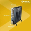 Bajaj 9 Fin Oil Filled Radiator Heater, RH9F, Three Heat Settings, 2000 W