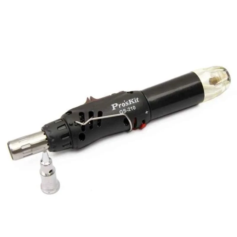 Proskit GS-210 Professional Soldering Iron & Gas Torch, Butane Powered, Adjustable Flame, 370–1300°C, 7ml Capacity