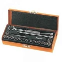 Proskit 8PK-SD016 23 Piece 1/4 Inch Driver Socket Set, Ratchet Handle & Steel Box SD016
