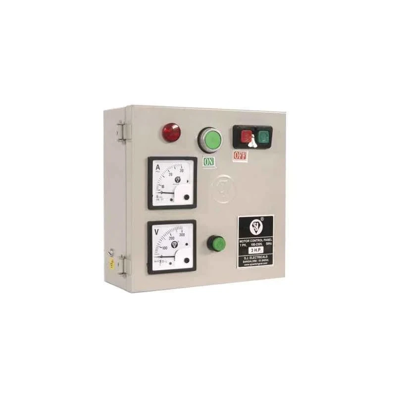 SJ Single Phase Motor Control Panel, 5 HP, 280-415V, 28-42A Overload, Cream, MHD3, P59