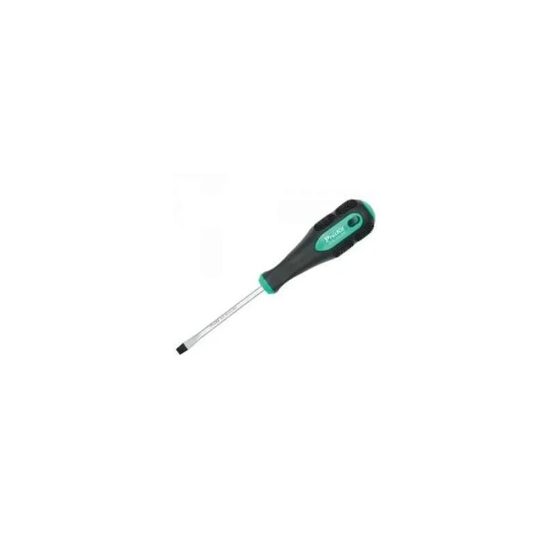 Proskit Pro-Soft Slotted Screwdriver 9SD-207A, 6 mm Tip, 100 mm Blade, Ergonomic Handle