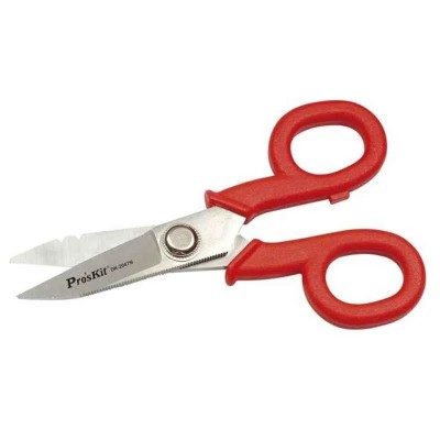 Proskit Electrician's Scissors 145mm DK-2047N, Double Stripping Notches, 16 AWG Wire Cutting