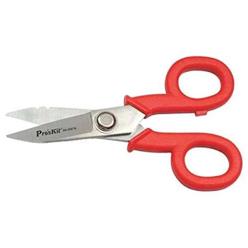 Proskit Electrician's Scissors 145mm DK-2047N, Double Stripping Notches, 16 AWG Wire Cutting