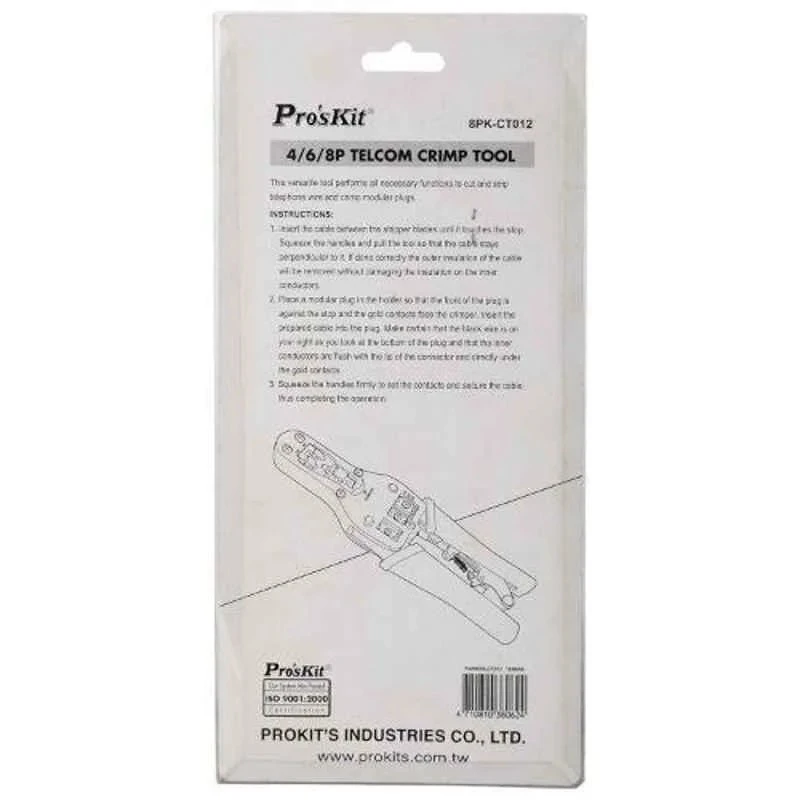 Proskit 8PK-CT012 4/6/8P Telecom Crimp Tool 225mm CT012