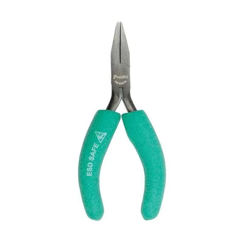 Proskit PM-053CN Flat Nose Plier, ESD Safe Handle, Carbon Steel, 127 mm, Model